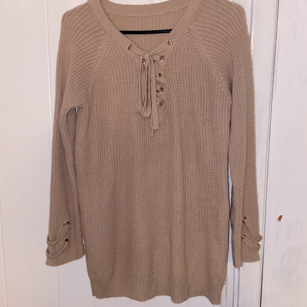 Long, Tie-Up Sweater